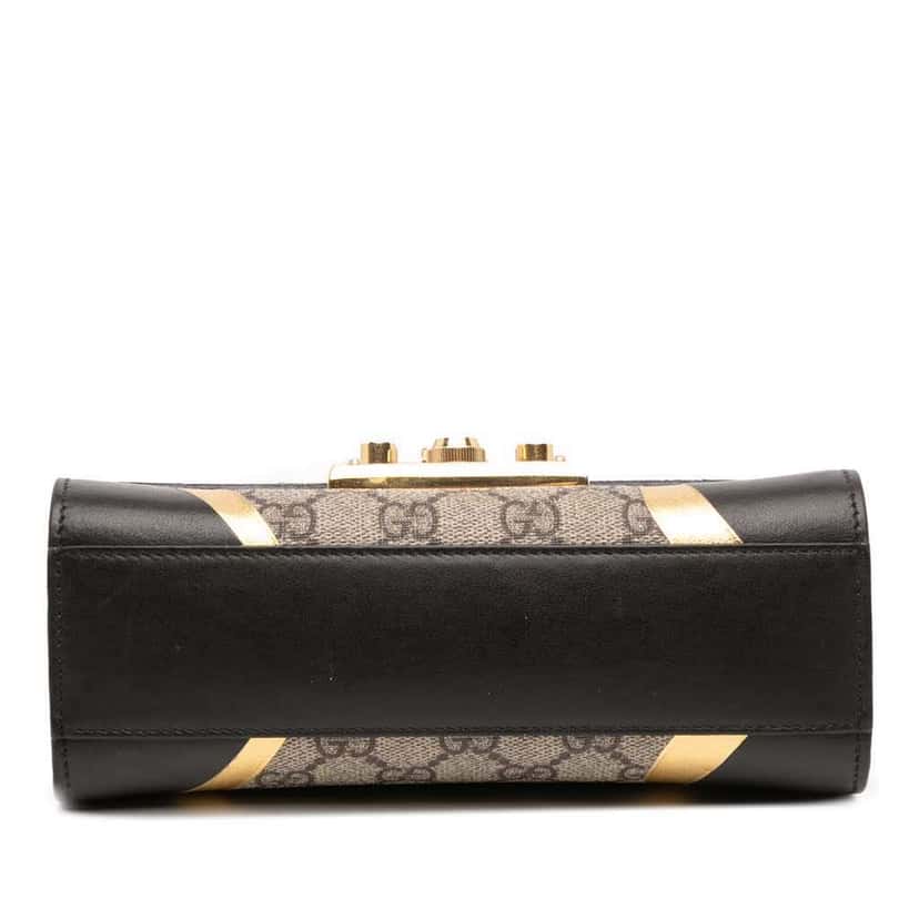 Gucci Small GG Supreme Osiride Padlock Crossbody Brown Canvas Good condition - Inside View