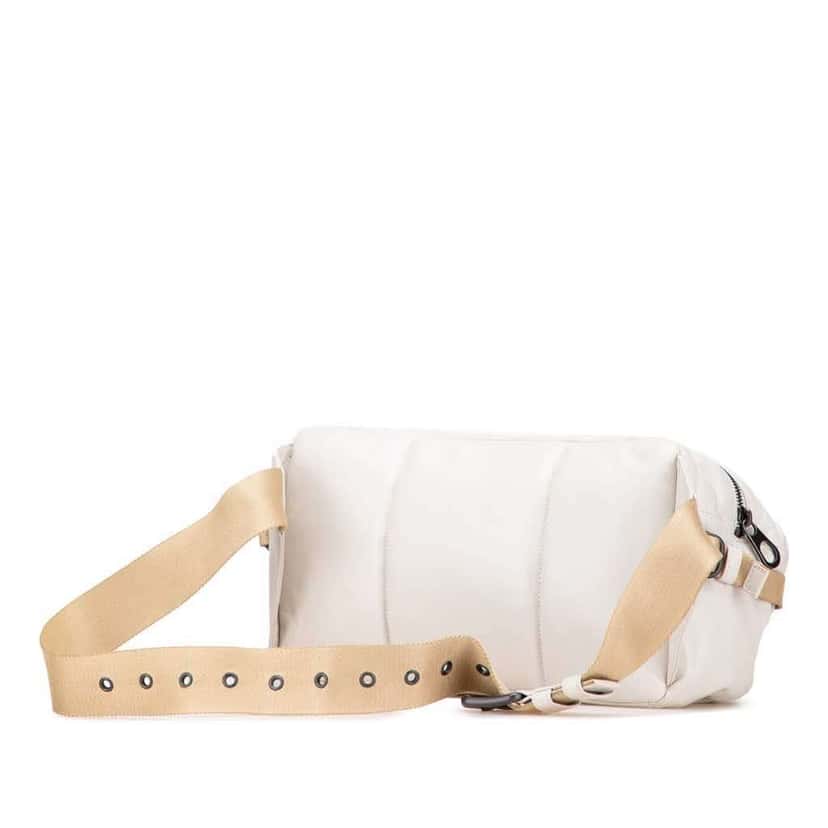 Bottega Veneta Leather Intrecciato Belt Bag White Leather Good condition - Back View