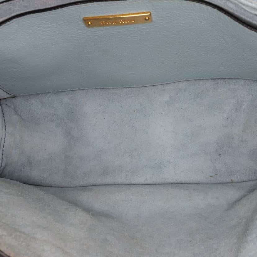 Miu Miu Goatskin Madras Soft Calf Crystal Embellished Crossbody Blue Leather Good condition - Model View