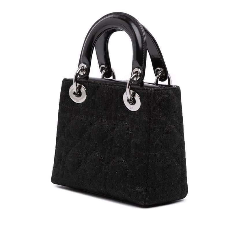 Dior Mini Knit Cannage Lady Dior Black Wool Good condition - Back View
