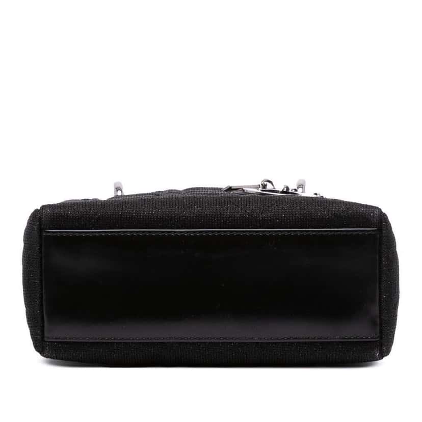 Dior Mini Knit Cannage Lady Dior Black Wool Good condition - Inside View