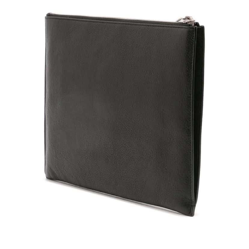 Saint Laurent Leather Star Rider Tablet Pouch Black Leather Good condition - Back View