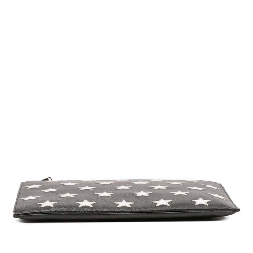 Saint Laurent Leather Star Rider Tablet Pouch Black Leather Good condition - Inside View