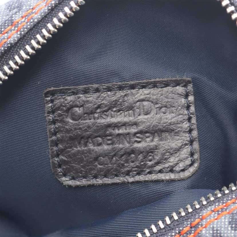 Dior Diorissimo Trotter Denim Flight Cosmetic Pouch Blue Denim Good condition - Model View