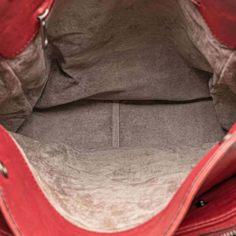 Bottega Veneta Nappa Intrecciato Grommet Crossbody Red Leather Good condition - Model View