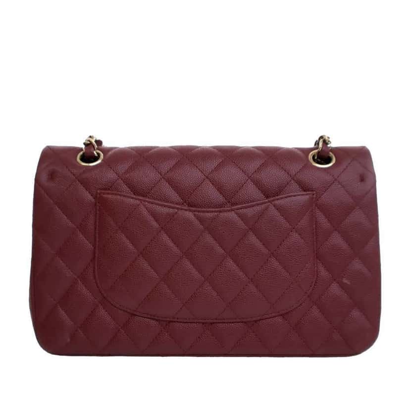 Chanel Medium Classic Caviar Double Flap Red Leather Good condition - Model View