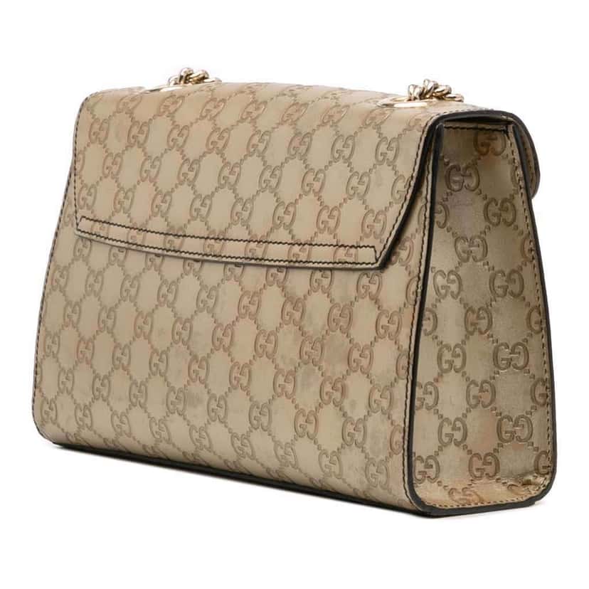 Gucci Medium Guccissima Emily Shoulder Bag Gold Leather Good condition - Back View