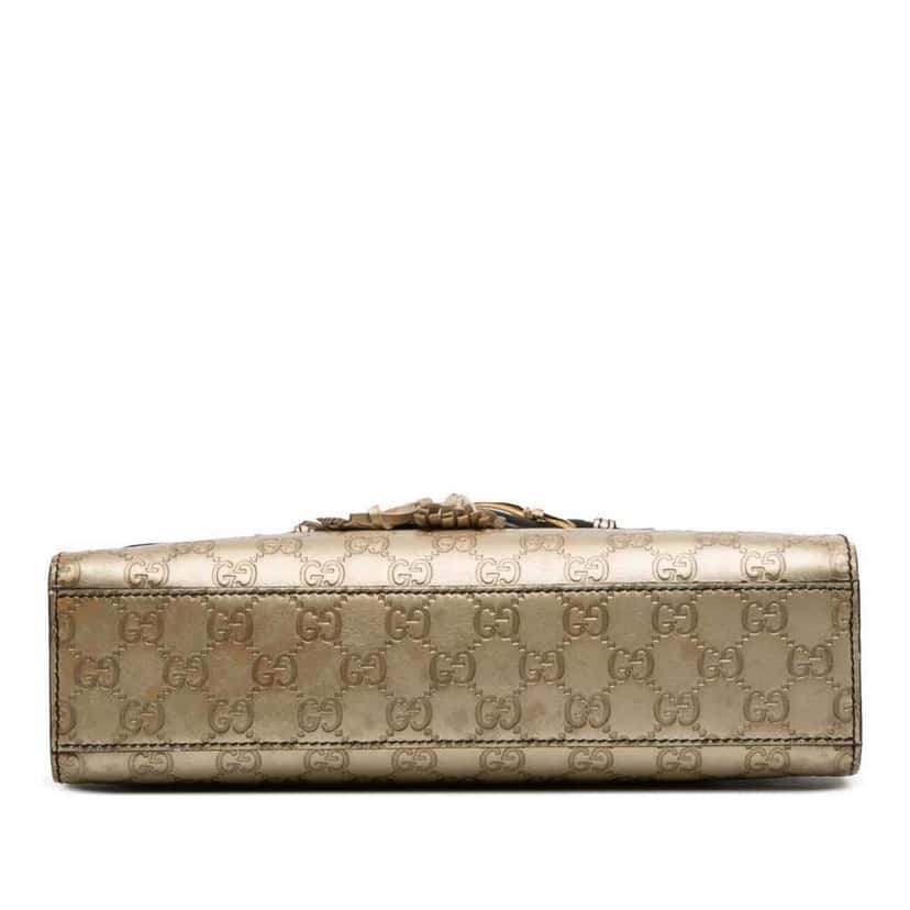 Gucci Medium Guccissima Emily Shoulder Bag Gold Leather Good condition - Inside View