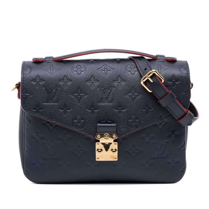 Louis Vuitton Monogram Empreinte Pochette Metis Blue Leather Good condition - Front View