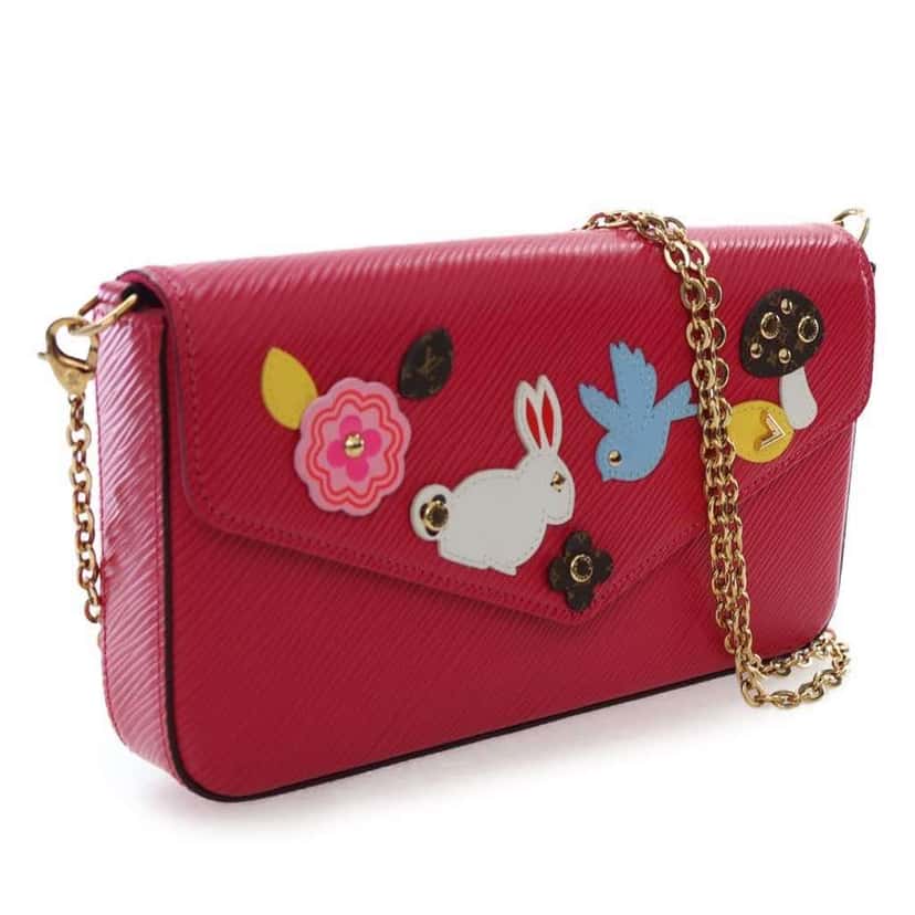 Louis Vuitton Epi Pochette Felicie Patchwork Pink Leather Good condition - Back View