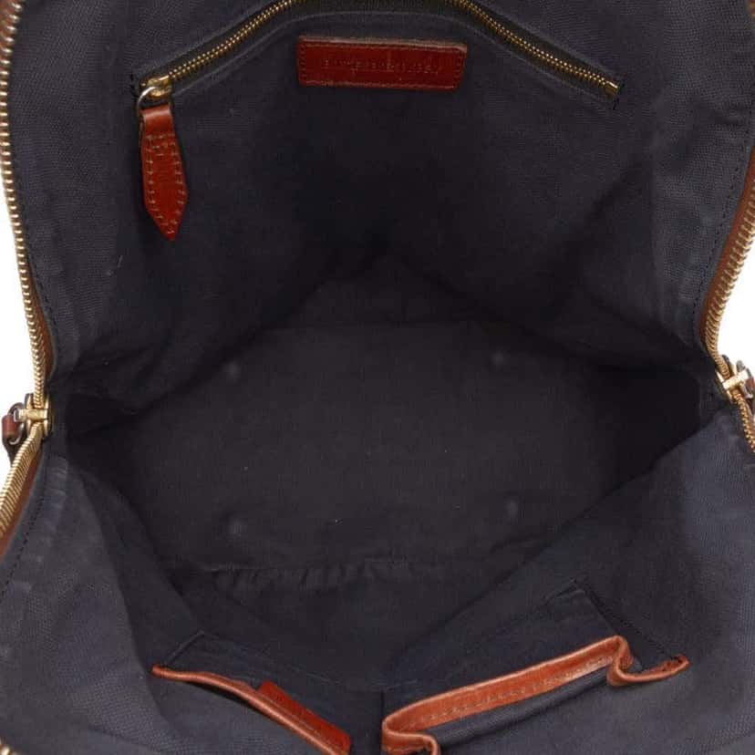 Burberry Small Leather Trimmed House Check Canvas Bridle Orchard Satchel Brown Canvas Good condition - Model View