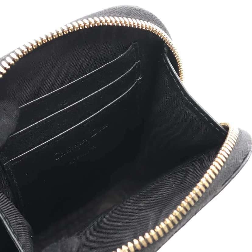 Dior Lambskin Cannage Lady Dior Call In Phone Holder Black Leather Good condition - Inside View