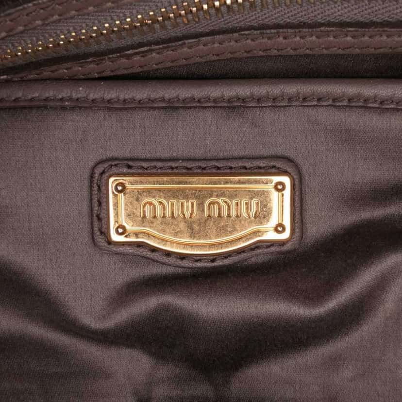 Miu Miu Matelasse Leather Turnlock Tote Black Leather Good condition - Box View