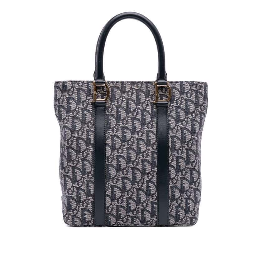 Dior Diorissimo Trotter Canvas Tote Blue Canvas Very good condition - Front View