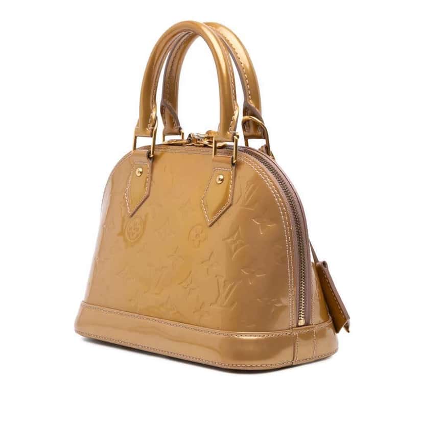 Louis Vuitton Monogram Vernis Alma BB Gold Leather Good condition - Back View