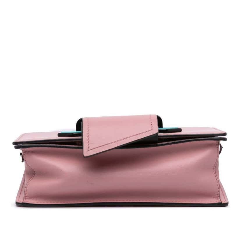 Prada City Calf Plex Ribbon Crossbody Pink Leather Good condition - Inside View