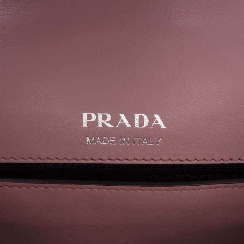 Prada City Calf Plex Ribbon Crossbody Pink Leather Good condition - Box View
