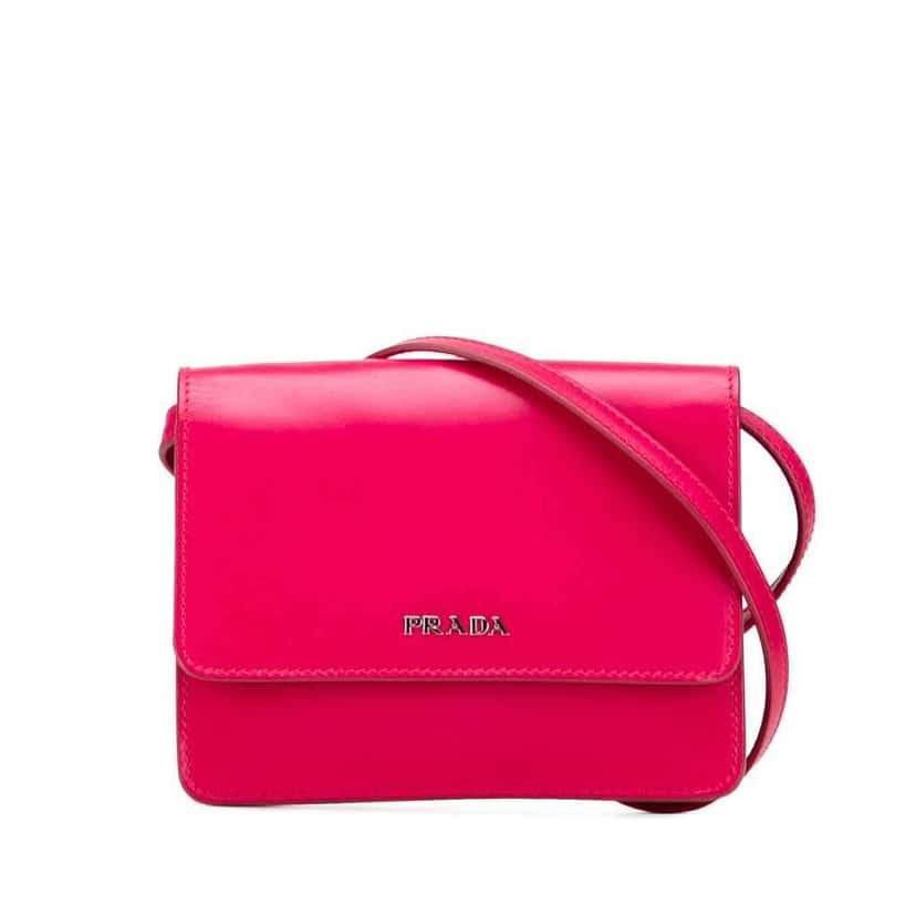 Prada Box Calf Crossbody Pink Leather Good condition - Front View