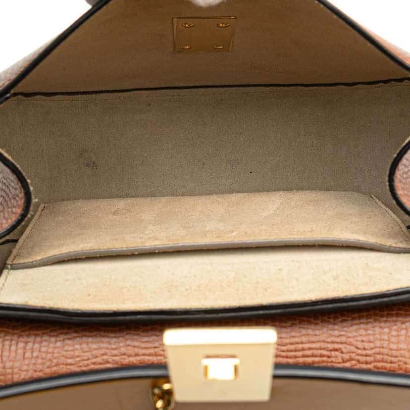 Chloé Small Bicolor Smooth and Grained Calfskin Drew Crossbody Brown Leather Good condition - Model View