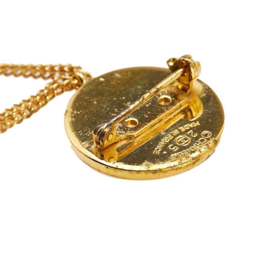 Chanel Gold Plated CC Medallion Handbag Brooch Gold Metal Good condition - Inside View