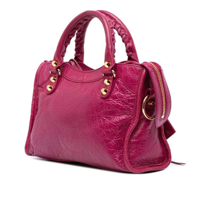Balenciaga Mini Lambskin Motocross Giant 12 City Satchel Pink Leather Good condition - Back View