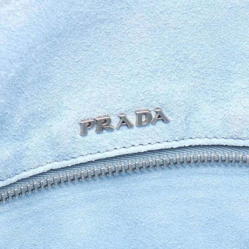 Prada Glace Calf Etiquette Tote Grey Leather Good condition - Model View