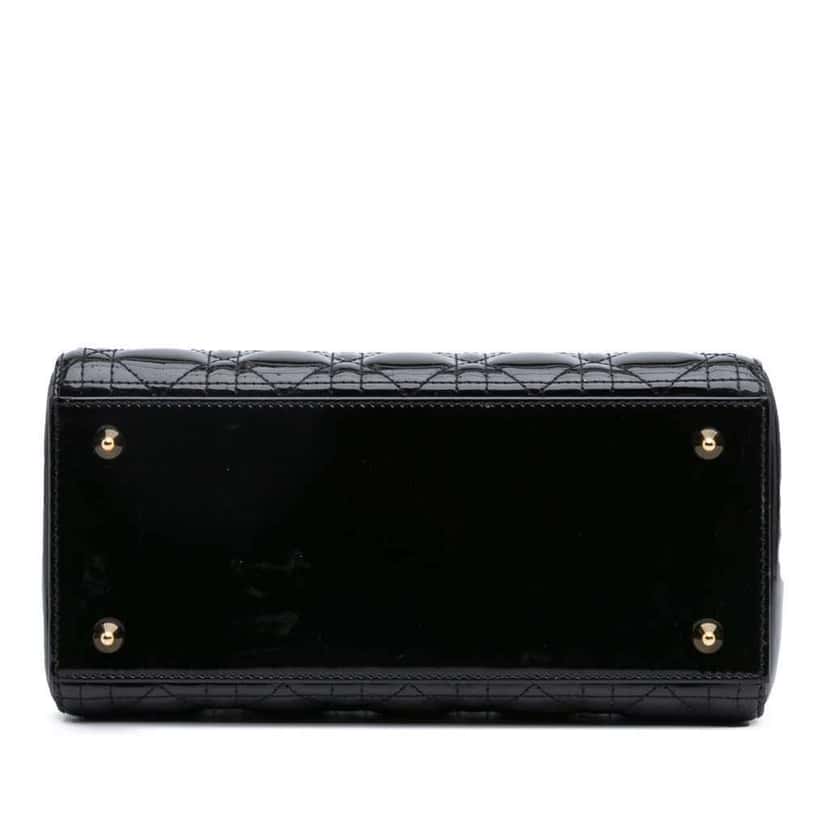 Dior Medium Patent Cannage Lady Dior Black Leather Good condition - Inside View