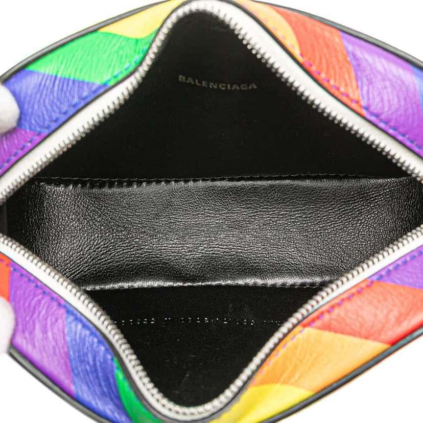 Balenciaga XS Leather Rainbow Logo Ville Camera Bag Yellow Leather Good condition - Model View