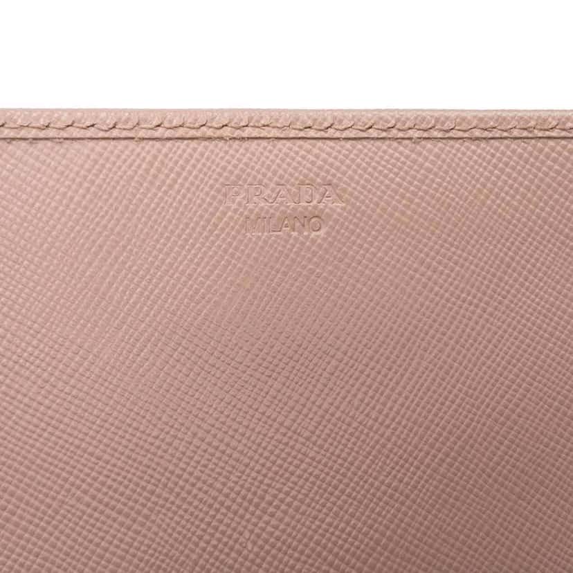 Prada Saffiano Metal Oro Chain Wallet Brown Leather Good condition - Box View