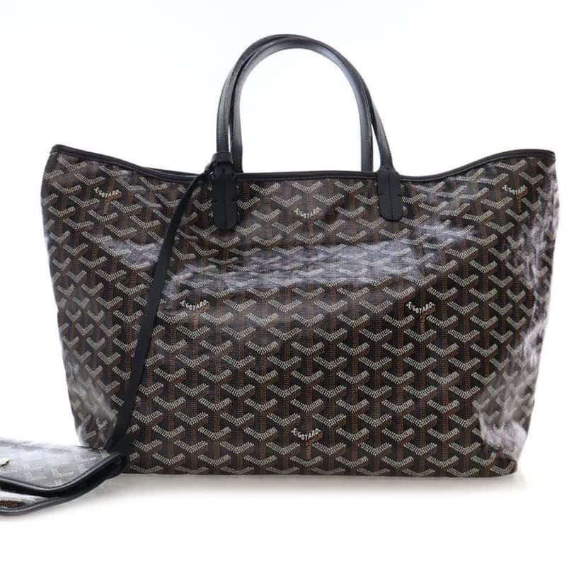 Goyard Goyardine Saint Louis PM Black Canvas Good condition - Front View