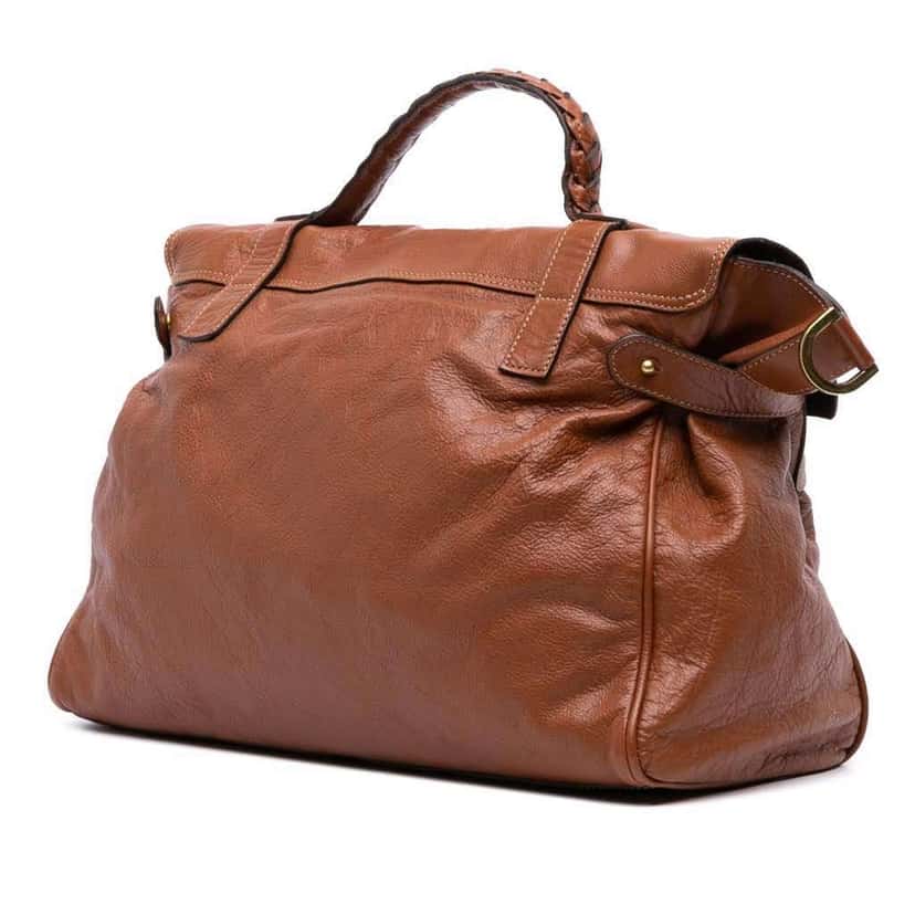 Mulberry Calfskin Alexa Satchel Brown Leather Good condition - Back View