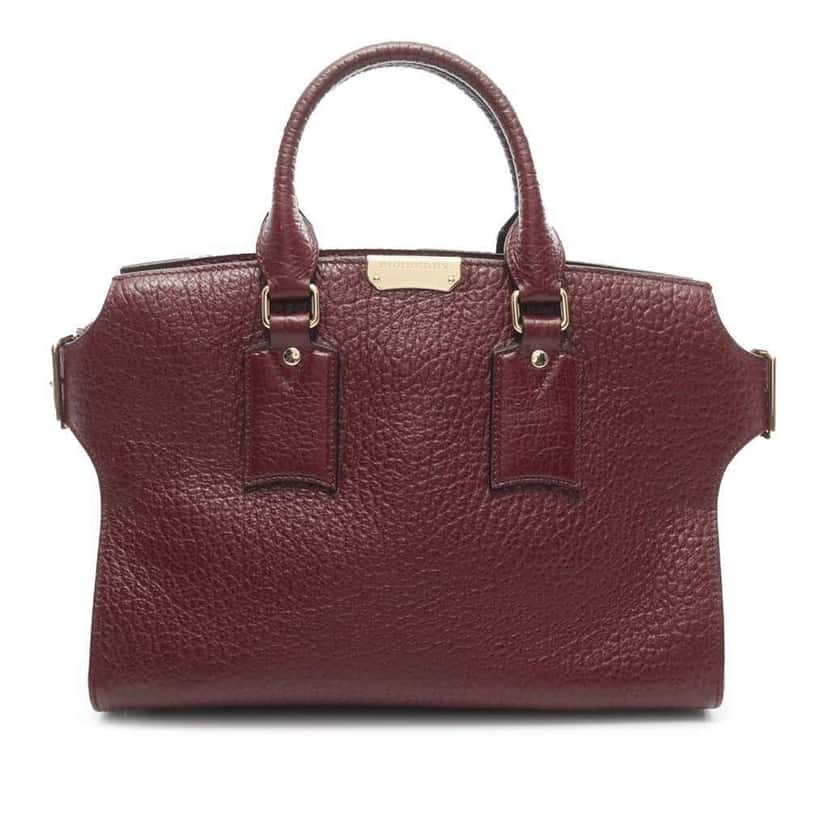 Burberry Medium Grained Leather Clifton Satchel Red Leather Good condition - Front View