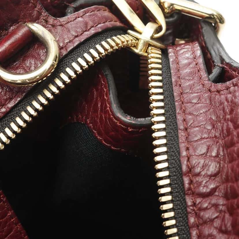 Burberry Medium Grained Leather Clifton Satchel Red Leather Good condition - Box View