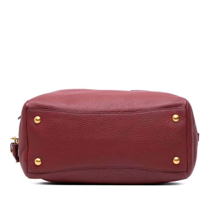 Prada Vitello Daino Bauletto Red Leather Good condition - Inside View