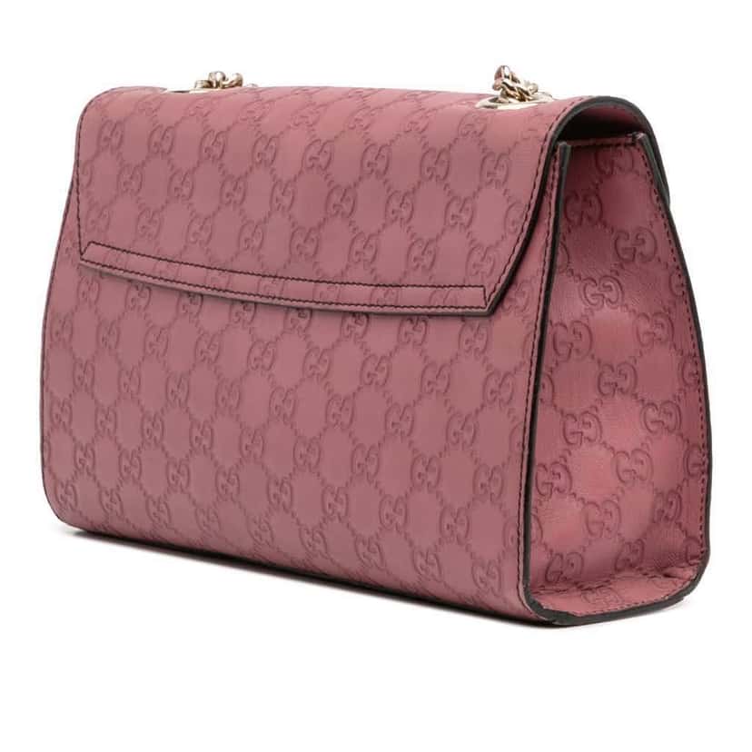 Gucci Medium Guccissima Emily Shoulder Bag Pink Leather Good condition - Back View