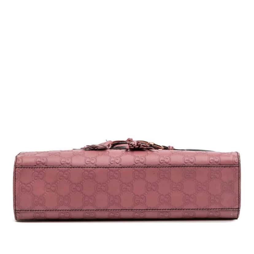 Gucci Medium Guccissima Emily Shoulder Bag Pink Leather Good condition - Inside View
