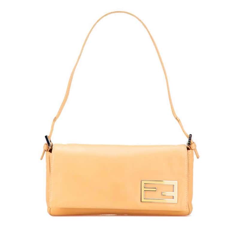 Fendi Leather FF Shoulder Bag Brown Leather Good condition - Front View