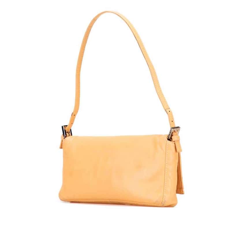 Fendi Leather FF Shoulder Bag Brown Leather Good condition - Back View