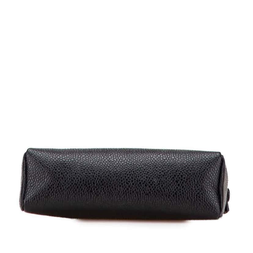 Chanel CC Caviar Cosmetic Pouch Black Leather Good condition - Inside View