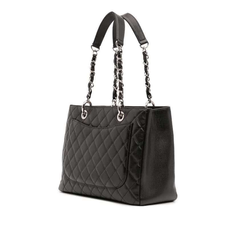 Chanel Caviar Grand Shopping Tote Black Leather Good condition - Back View