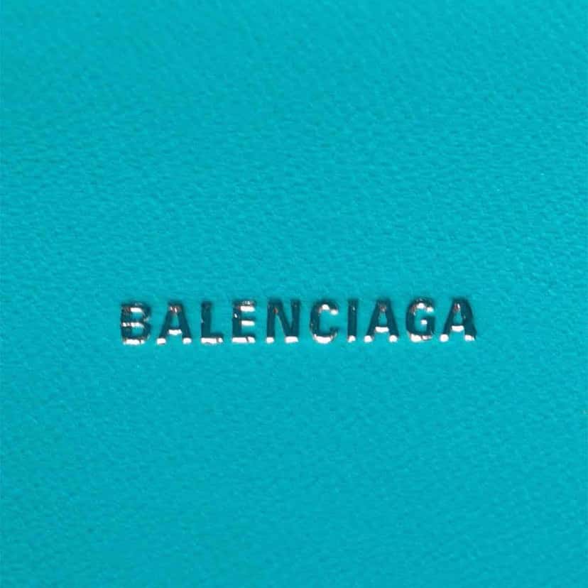 Balenciaga XS Croc Embossed Hourglass Top Handle Bag Blue Leather Good condition - Box View