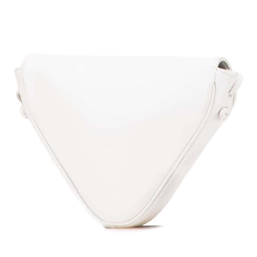 Celine Smooth Calfskin Logo Triangle Crossbody White Leather Very good condition - Back View