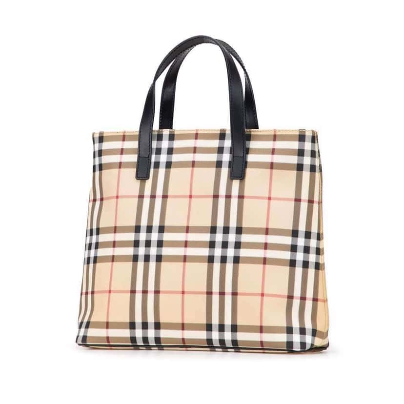 Burberry House Check Canvas Tote Brown Canvas Good condition - Back View