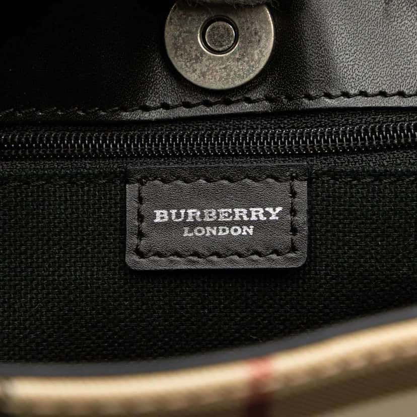 Burberry House Check Canvas Tote Brown Canvas Good condition - Box View