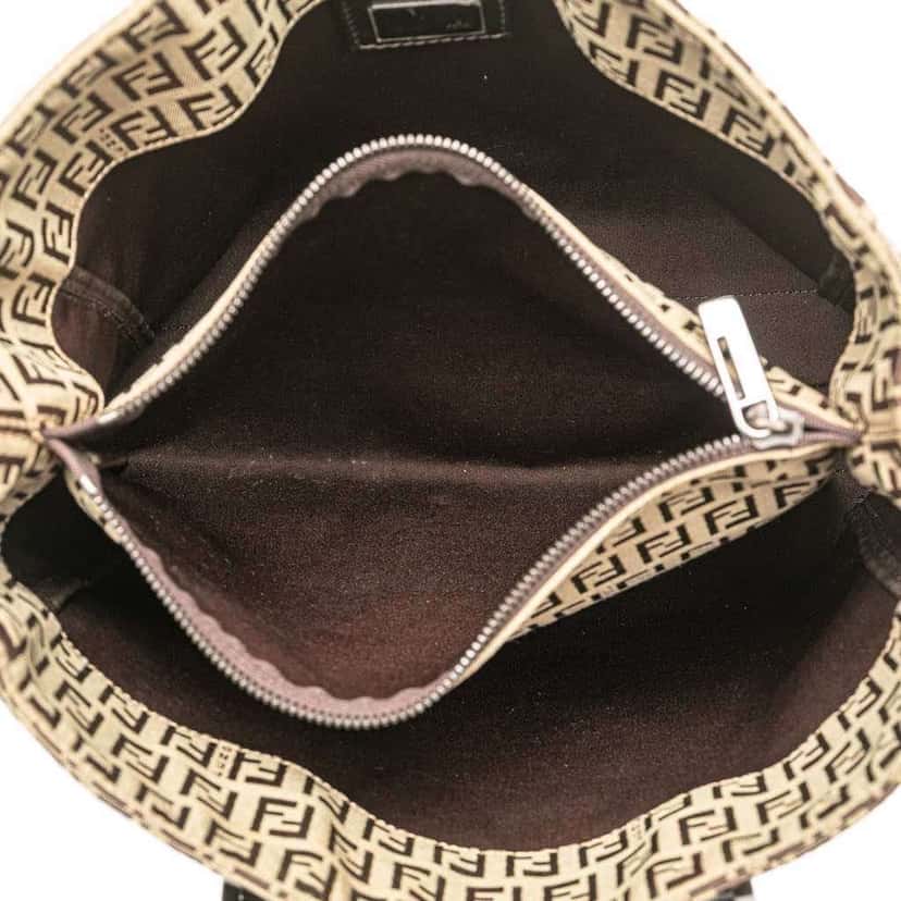 Fendi Zucchino Canvas Tote Brown Canvas Good condition - Model View