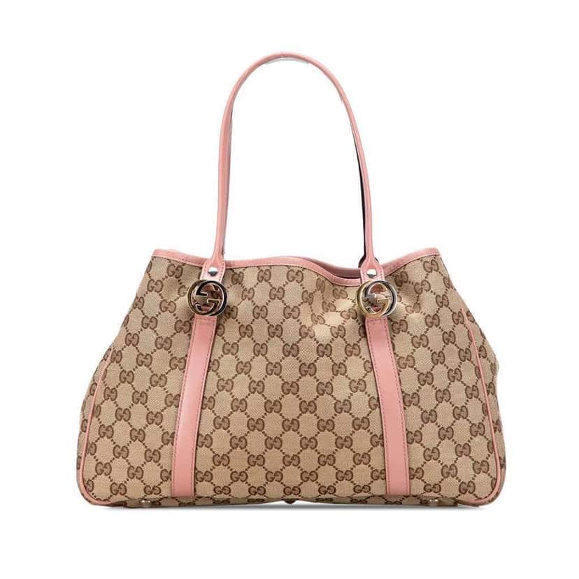Gucci GG Canvas Twins Tote Brown Canvas Good condition - Front View
