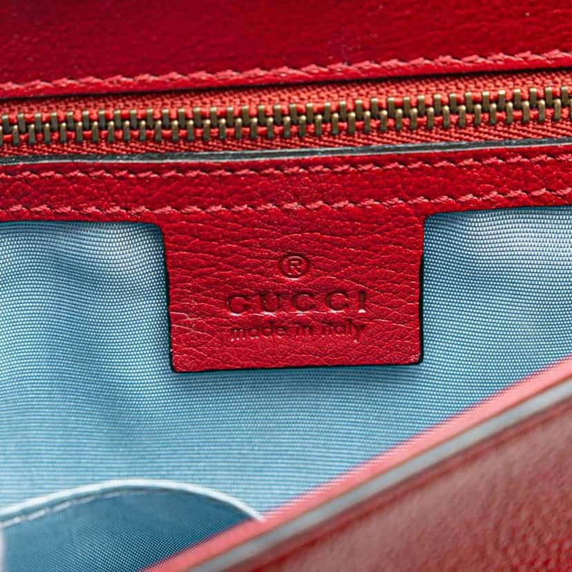 Gucci Medium Leather Double Thiara Satchel Red Leather Good condition - Box View