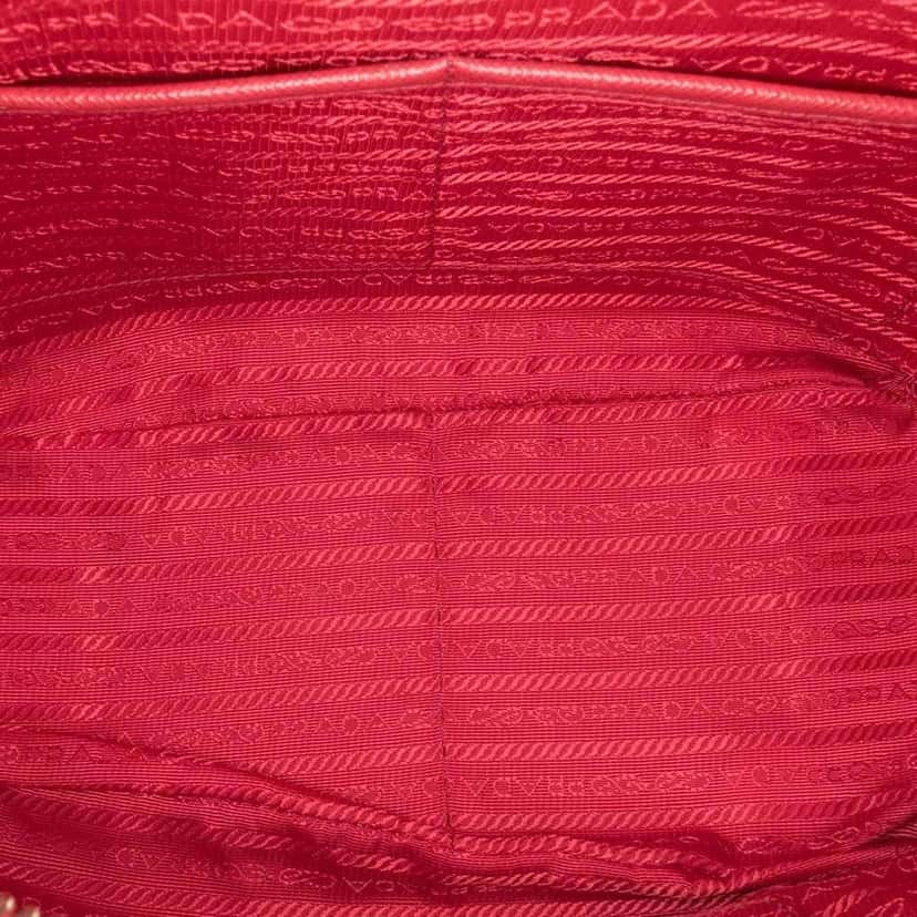 Prada Saffiano Lux Convertible Bowler Bag Red Leather Good condition - Model View