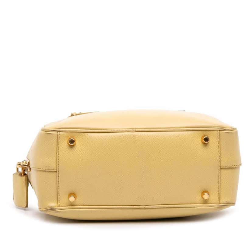 Prada Saffiano Lux Satchel Yellow Leather Good condition - Inside View
