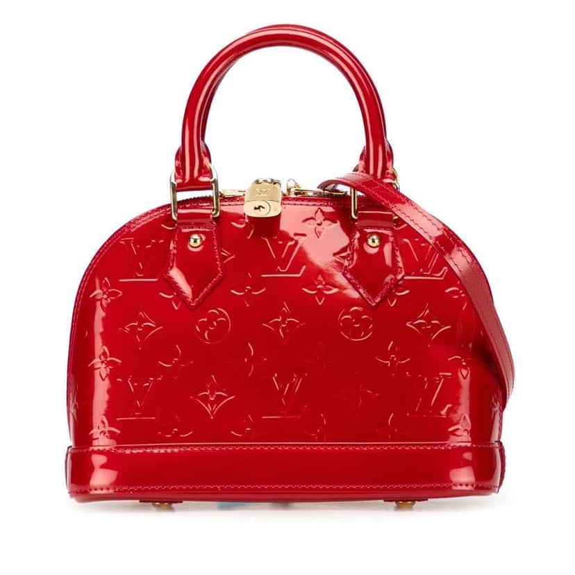 Louis Vuitton Monogram Vernis Alma BB Red Leather Good condition - Front View